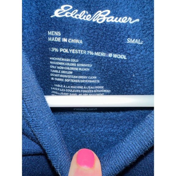 Eddie Bauer Sport Logo Crewneck Sweatshirt Blue Mens Small - Picture 3 of 6